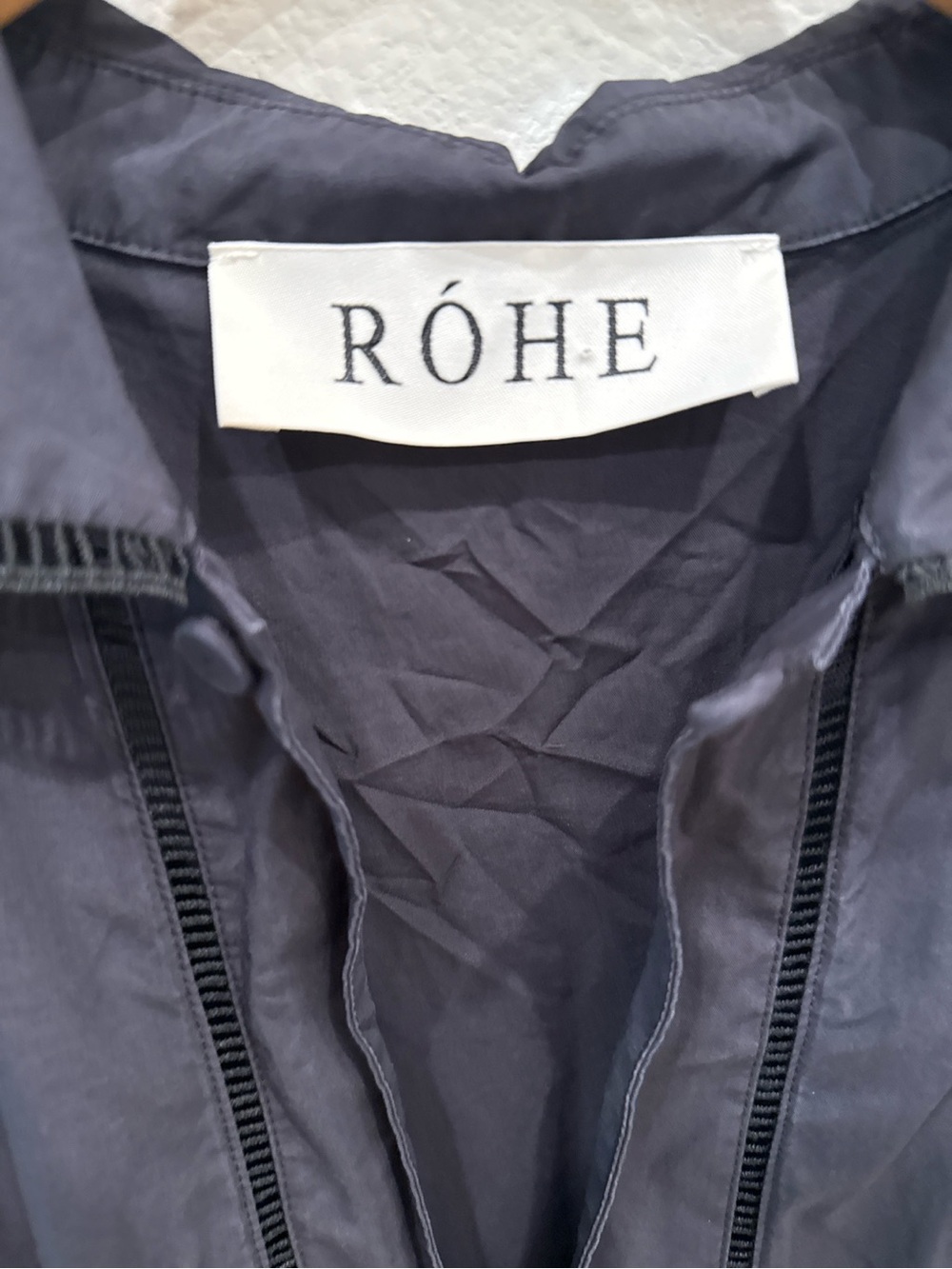 ROHE Ladder Embroidered Poplin Midi Dress Navy Size 38 US 6 - Picture 3 of 8